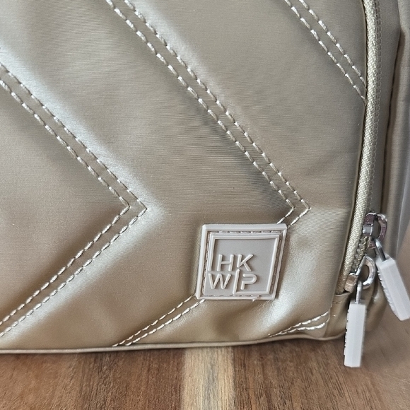 IHKWIP Zig Zag Quilted Go Getter Metallic Champagne Women's Shoulder Bag - Picture 3 of 14